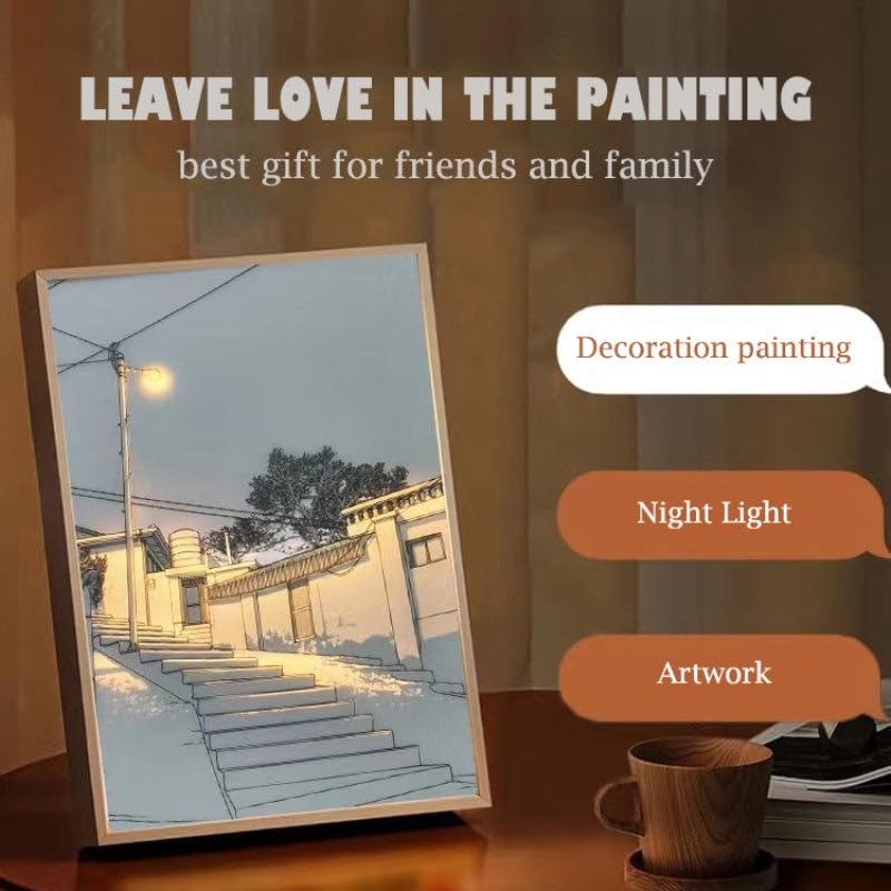 FunBits™ Custome Art Frame Night Light Table Lamp Bingkai Glow ┃5X7 ┃Type C Powered