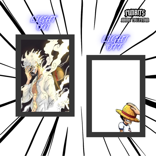 FunBits™ Luffy gear 5 (One Piece) Art Frame Night Light Table Lamp Bingkai Glow ┃5X7 ┃Type C Powered
