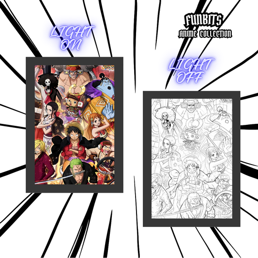 FunBits™ Straw Hat - 03 (One Piece) Art Frame Night Light Table Lamp Bingkai Glow ┃5X7 ┃Type C Powered